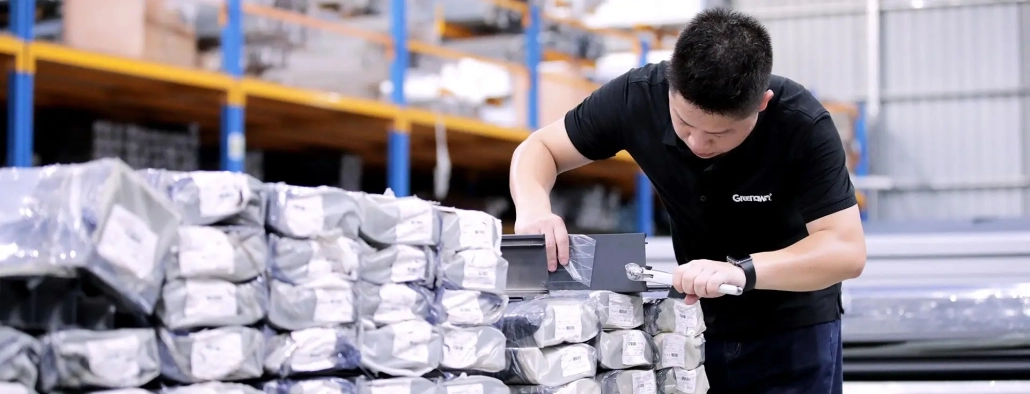 Quality System-advantage-2 Worker visually inspecting packaged goods in warehouse quality control process