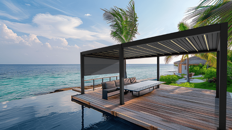pergola roof cover ideas for resorts