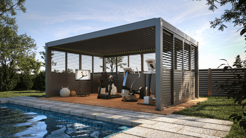 pergola next to pool