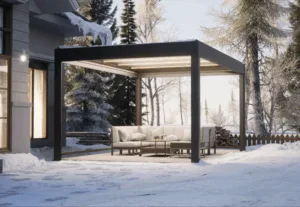 Pergola im Schnee