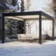 pergola in snow