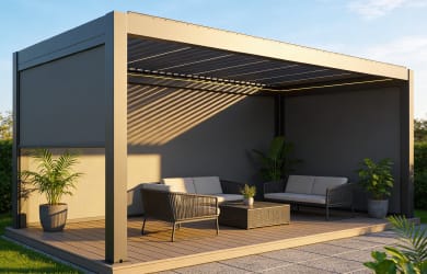 Garden pergola dining area