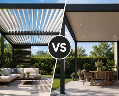 louvered pergola vs fixed roof