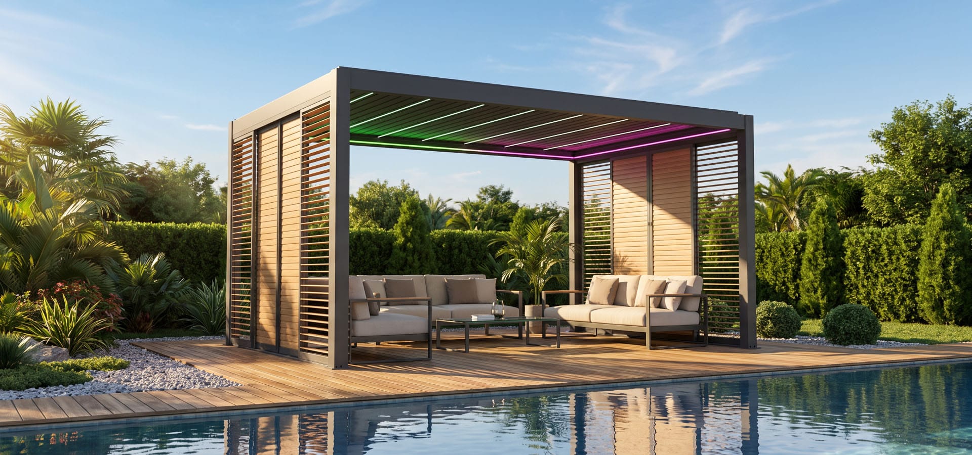 Hliníková pergola u bazénu