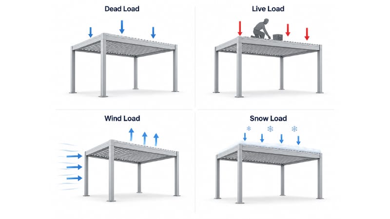 Four Structural Loads on a Pergola